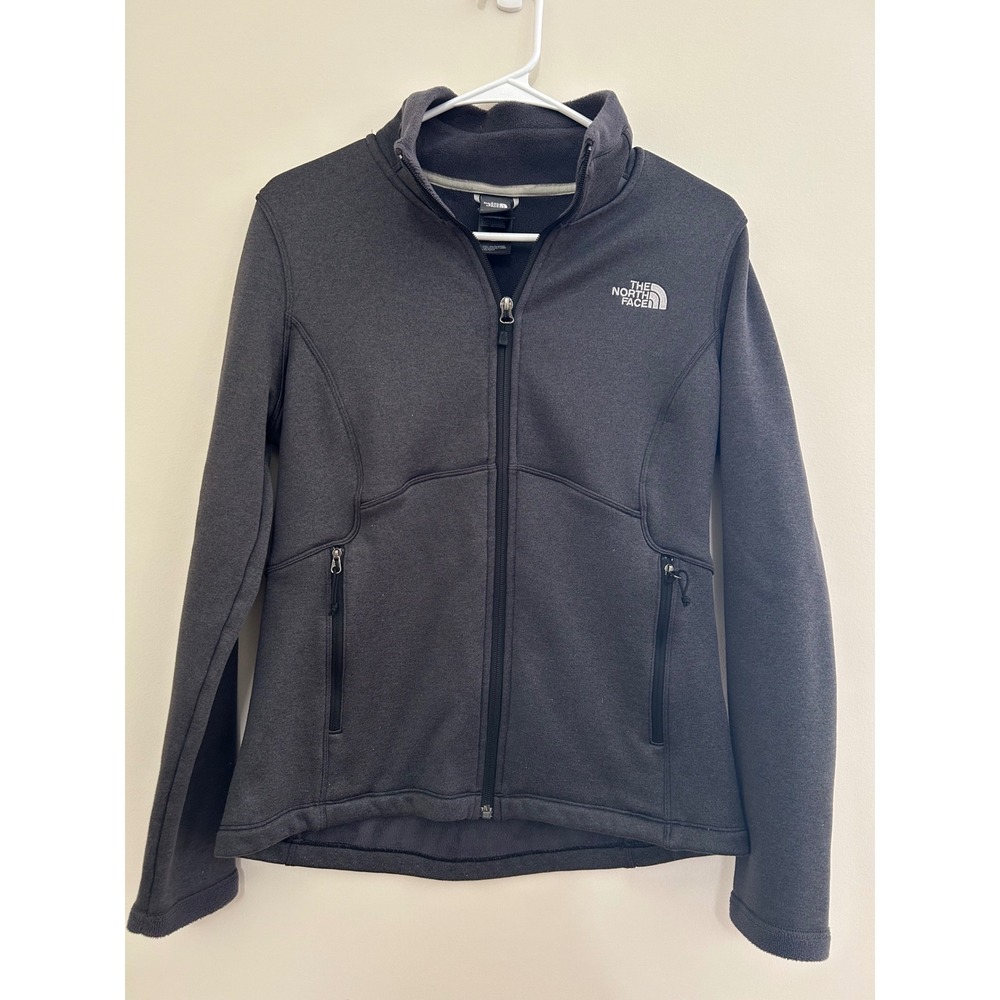 The North Face Womens Gray Full Zip Fleece Jacket sweater Size Medium